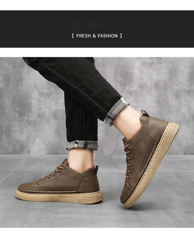 Tavaszi új, lélegző, vízálló és csúszásgátló, alkalmi, fekete bőr munkavédelmi cipő férfiaknak_voghion.com