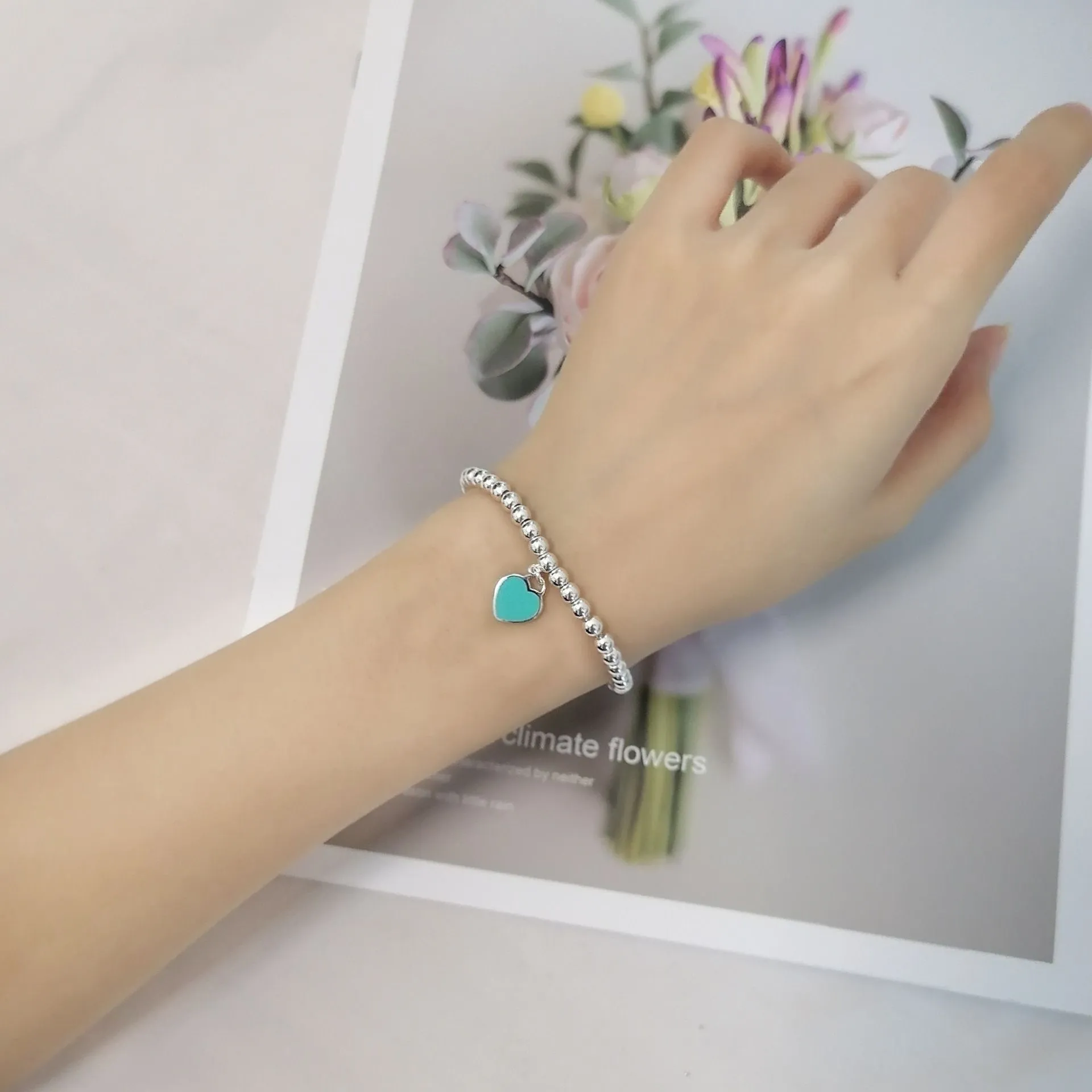 4 mm kralen liefdeshart charme voor dames meisjes mooie schattige S sier kralen bling diamanten designer armbanden armbanden sieraden_voghion.com
