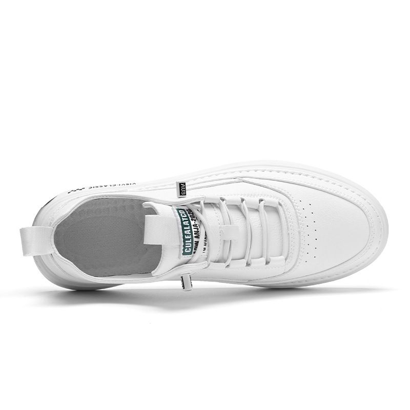 Scarpe da skateboard piccole bianche stagionali alla moda e alla moda in pelle microfibra casual, scarpe da uomo_voghion.com