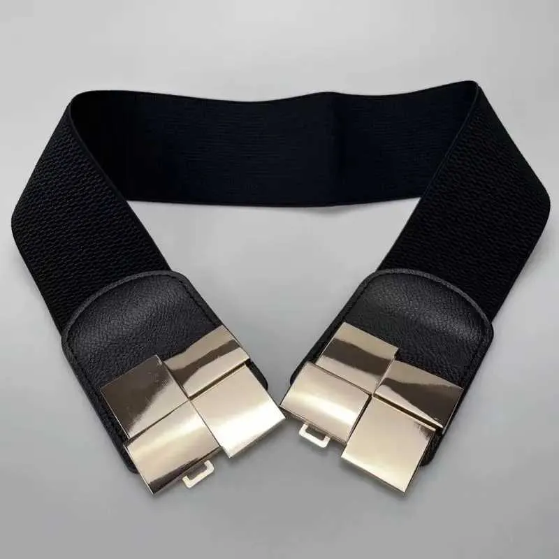 Womens Wide Classic Womens Multi-color Square Buckle Dress Decoration Ultra-thin Elastic Belt W250109_voghion.com