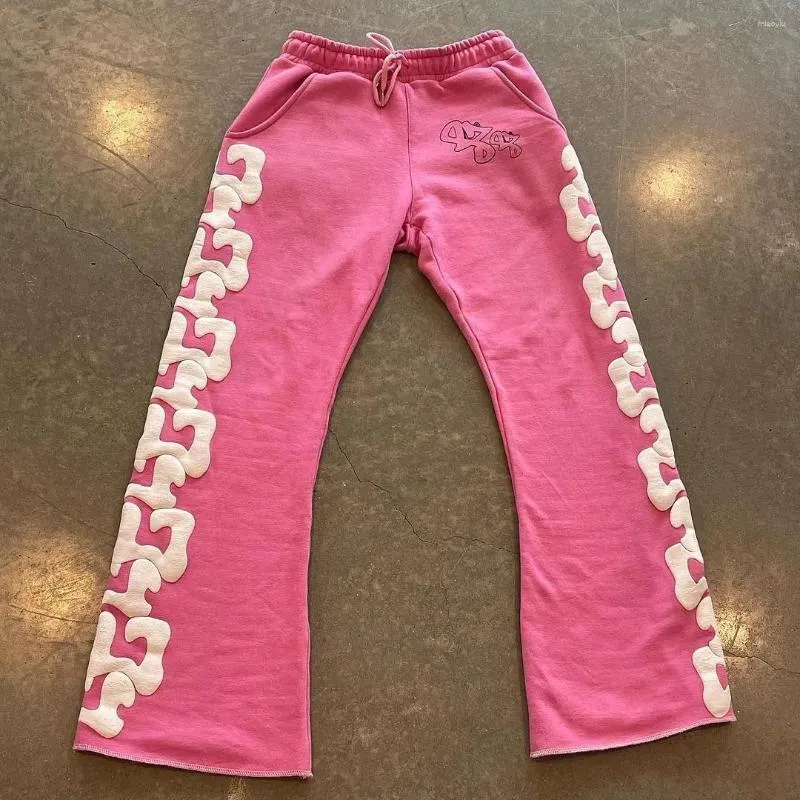 Herrenhose American Haruku Retro Handbemalte Schaumstoff-Jogginghose 2024 und Damen Casual Street Fashion Sports Y2k Mann_voghion.com