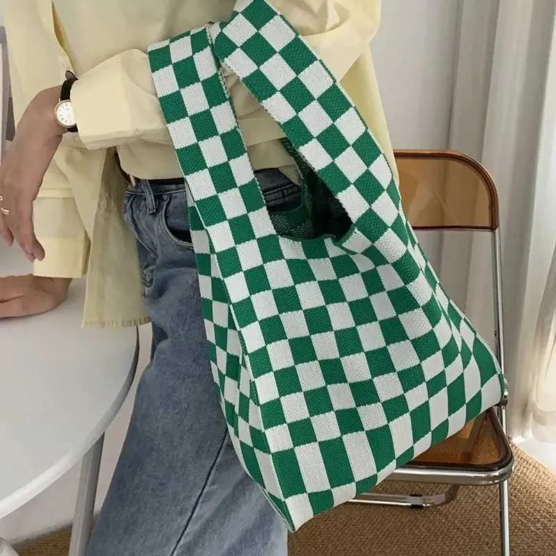Knitted Wens è una borsa riutilizzabile usata per la spesa, grandi borse ecologiche per la spesa e borse coreane Wans_voghion.com