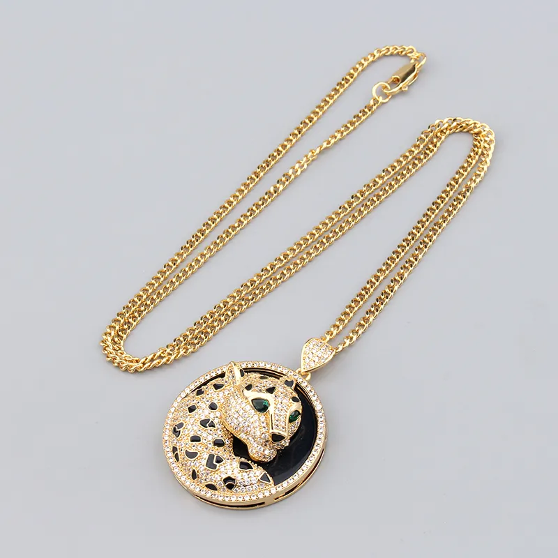Leopard Head Pendant Necklace Gold Designer Style For Unisex_voghion.com
