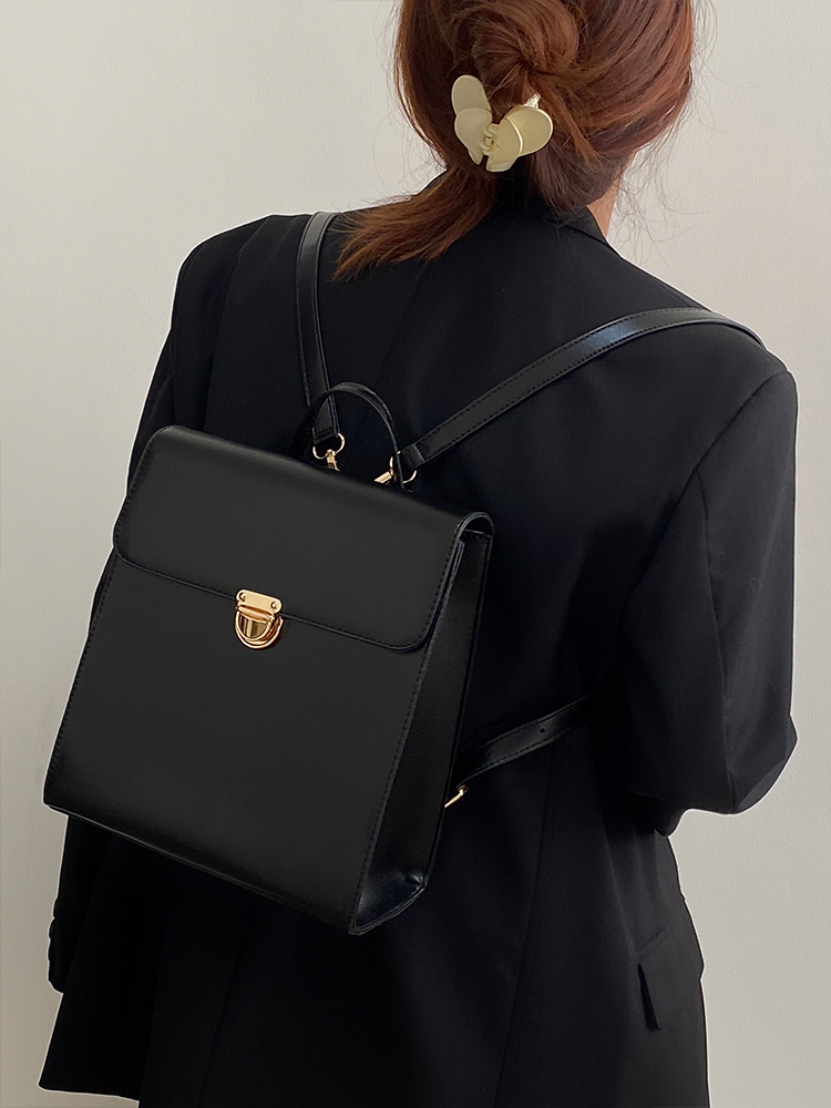 Borsa a doppia spalla, zaino JK, nicchia, nero, college femminile semplice stile giapponese, nero versatile_voghion.com