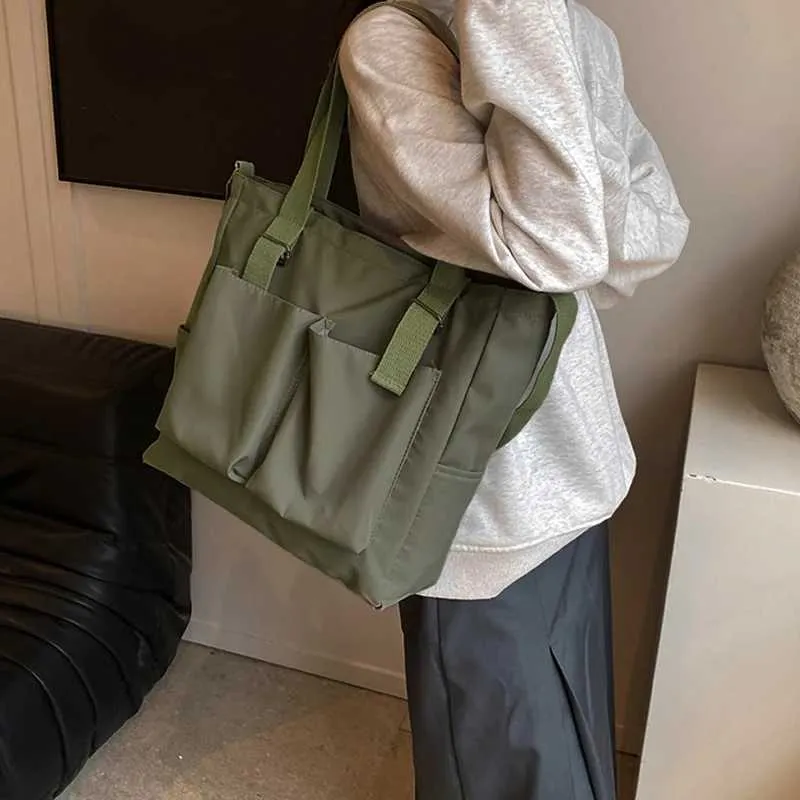 Dames schoudertas van nylon, grote crossbody tas voor dagelijks_voghion.com