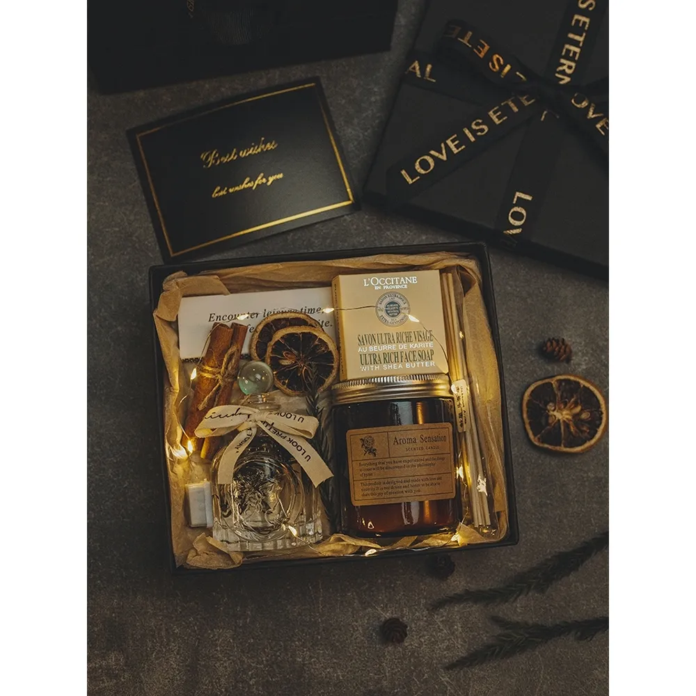 Lavender Scented Candle Gift Set, Elegant Aromatherapy Box With Matches & Warmer, Luxury Birthday Gifts For Women Best Friends_voghion.com