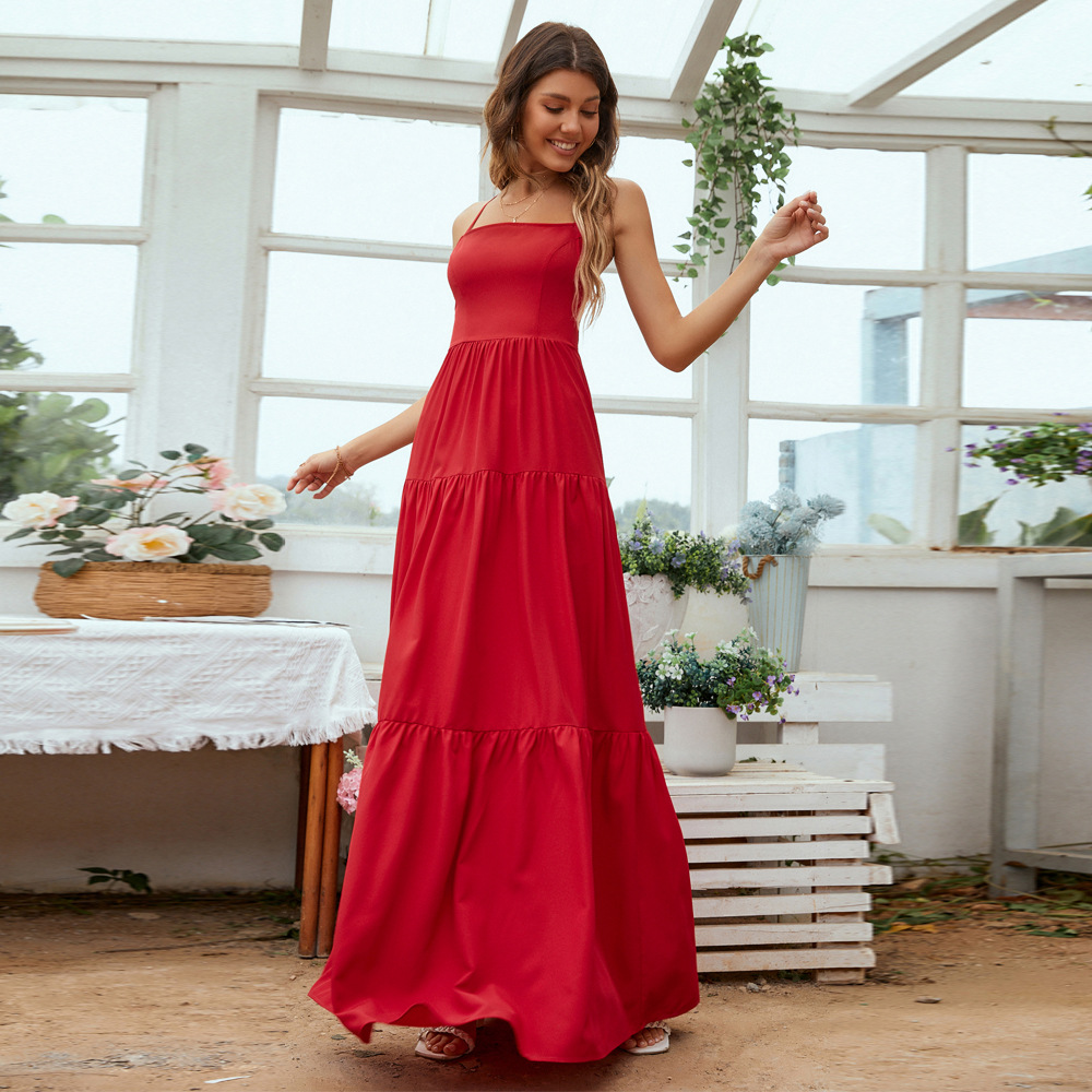 Dames avondjurk met open rug en spaghettibandjes_voghion.com