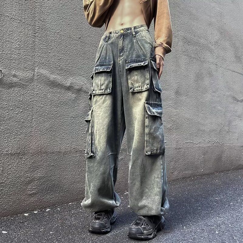 Calça cargo masculina estilo americano estilo vibe, estilo cargo ..._voghion.com