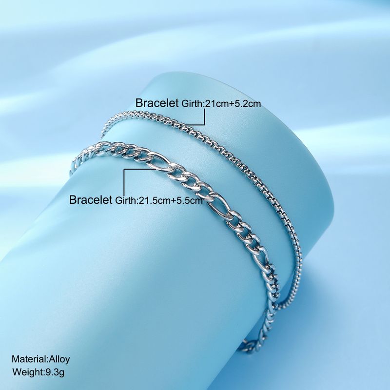 Bracciale a catena cubana antiruggine con personalità piatta in acciaio inossidabile impilato Hip Hop per uomo e donna_voghion.com