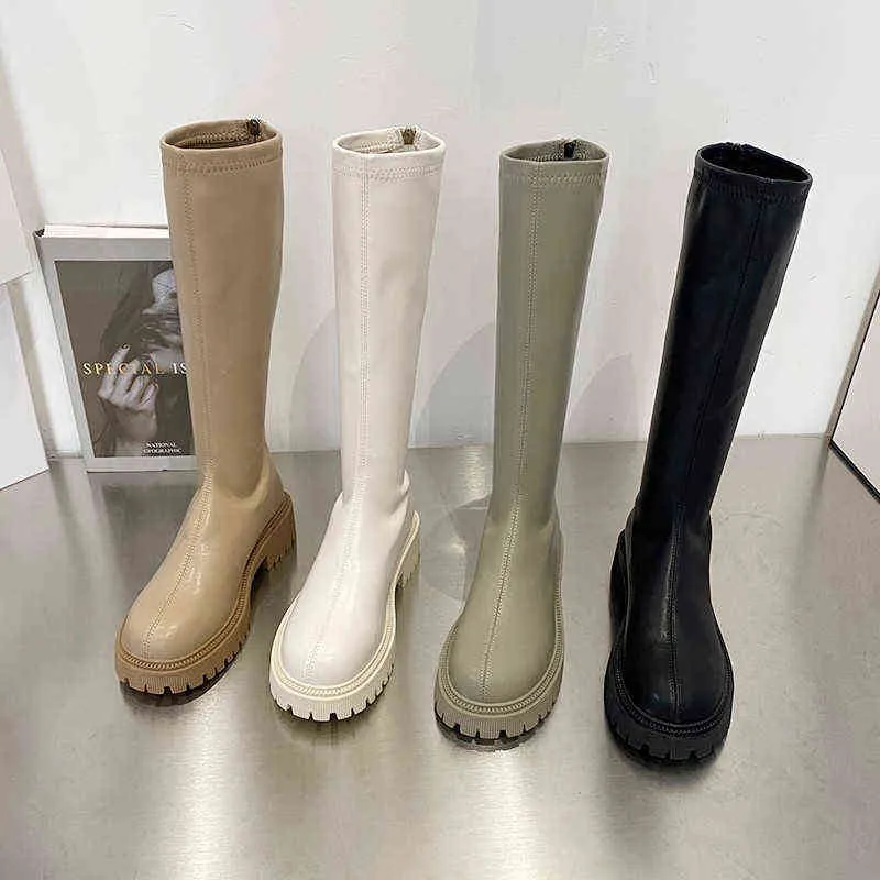 Women's Rubber Boots-women Woman Winter Shoes Low Heels Booties Round Toe Rain 2021 Mid Calf Autumn Women Boots Y1105_voghion.com
