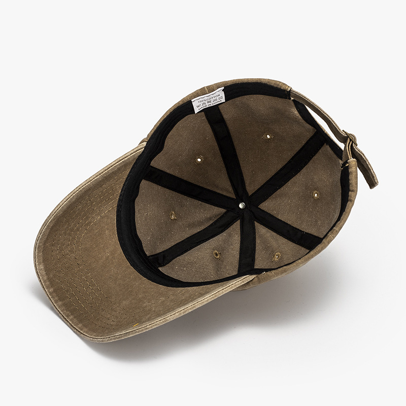 Japanese Soft Top Washed Retro Duckbill Cap With Curved Brim Versatile Student Casual Men's And Women's Outdoor Baseball Caps_voghion.com