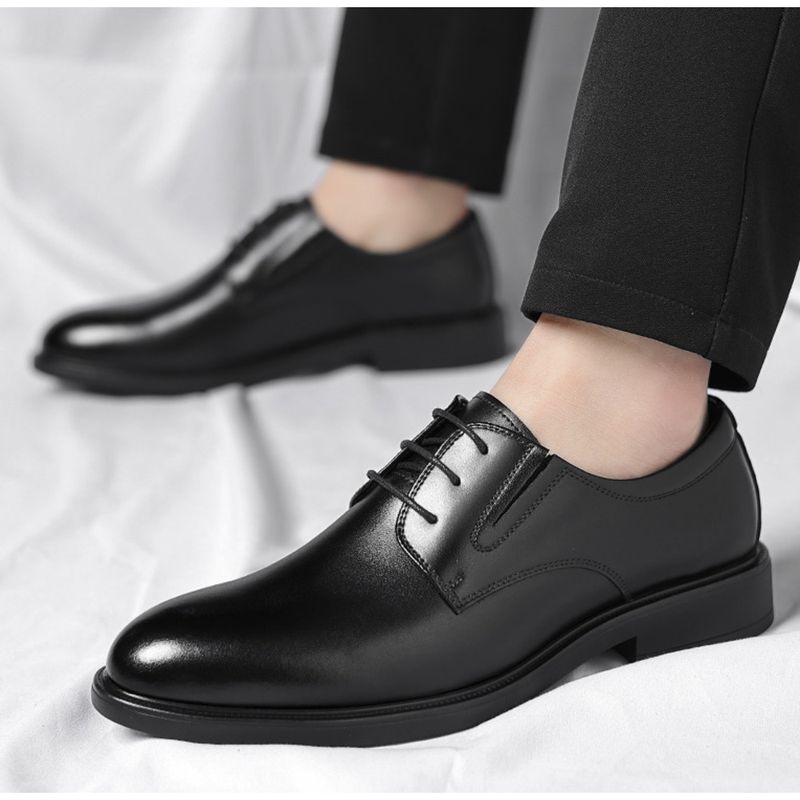 Derby en cuir de style britannique pour marié, chaussures d'affaires en cuir de vache pour hommes d'automne_voghion.com