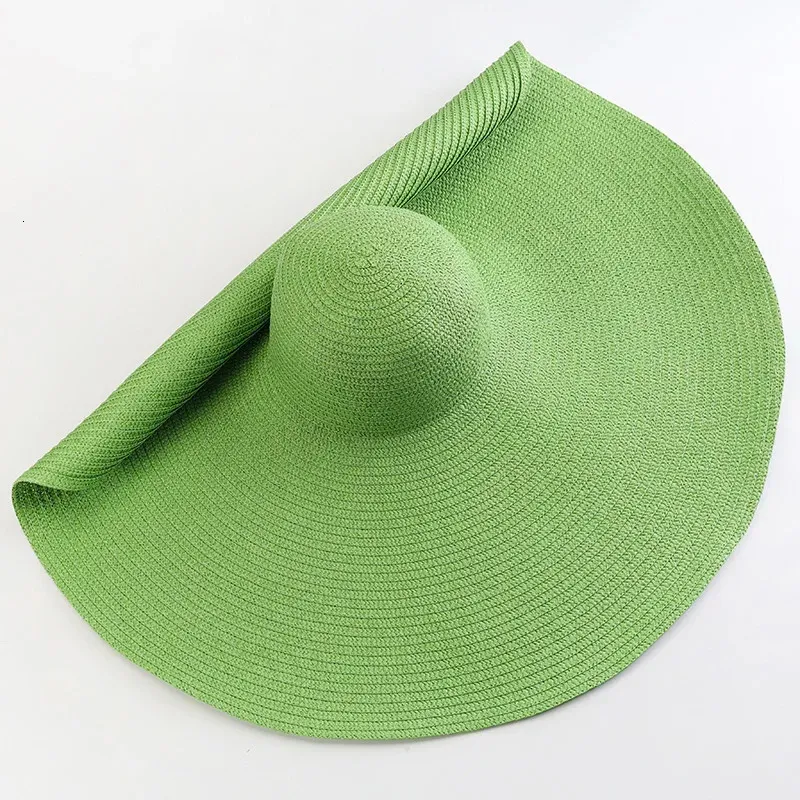 Foldable Women Oversized Ppy Straw Hat 70cm Diameter Large Brim Summer Sun Hats Panama Travel Beach Wholesale 240619_voghion.com