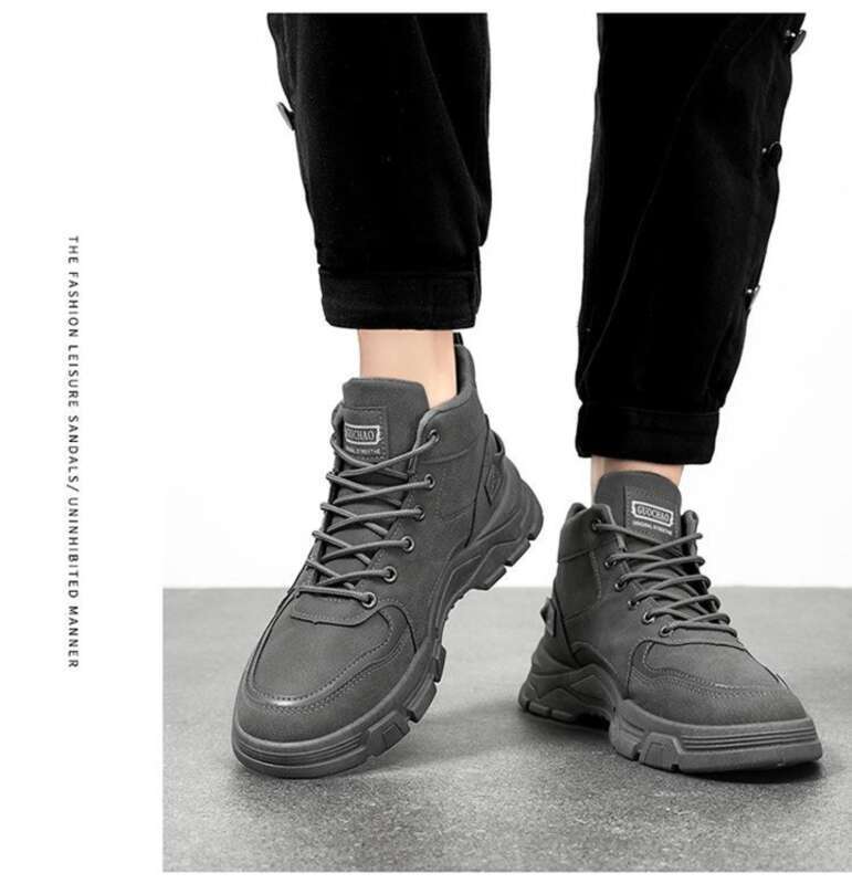 Nuovo autunno Martin Trendy Versatile, suola spessa, antiscivolo, scarpe da lavoro alte, stivali corti da uomo, scarpe antinfortunistiche_voghion.com