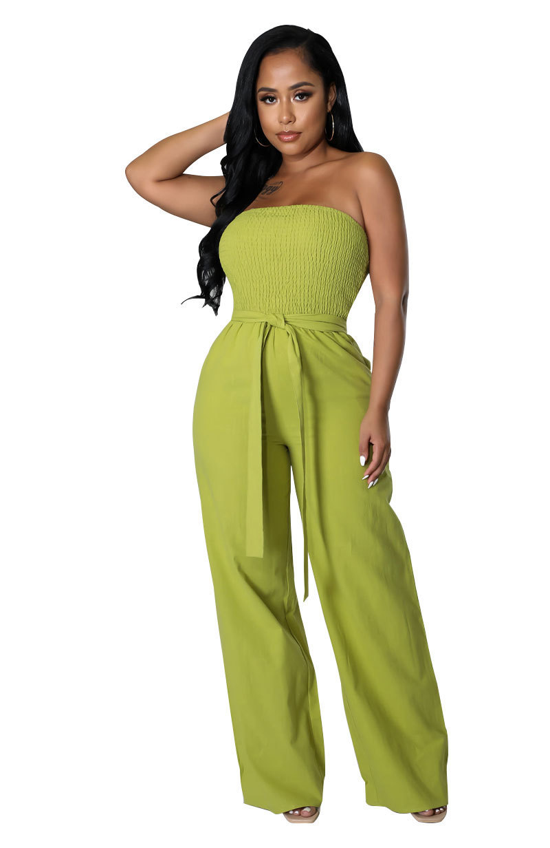 Women's Summer Jumpsuit Casual Solid Colour Bra Style Bodysuit_voghion.com