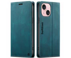 SupRShield Für 15 Plus Hülle RFID Blocking Retro Flip Premium Leder Kartenhalter Brieftasche Cover - Cyan Blau_voghion.com