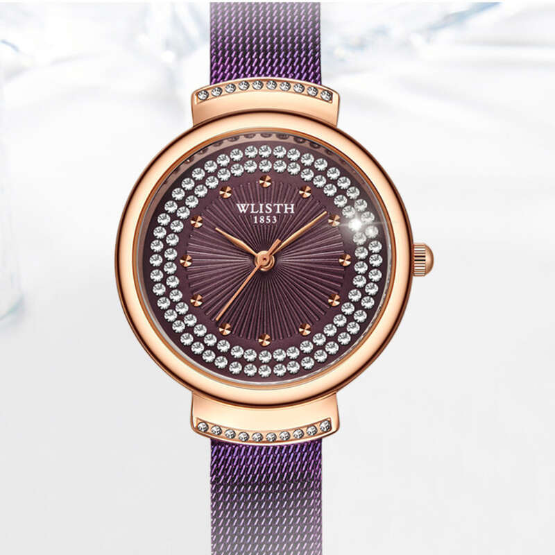 Woolis Marka Kadın Moda Elmas Örgü Bant Su Geçirmez Emniyet Tokalı Saat_voghion.com