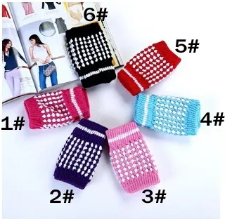 Winter High quality woman and man wool Fingerless Gloves Computer typing magic Pineapple half gloves dot 6colors_voghion.com