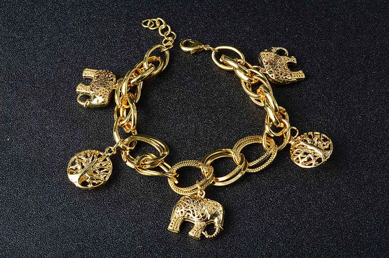 Sunny Smycken Mode Guld Berlock Armband för Kvinnor Handkedjor Link Chain Ball Armband Högkvalitativa Partypresenter_voghion.com