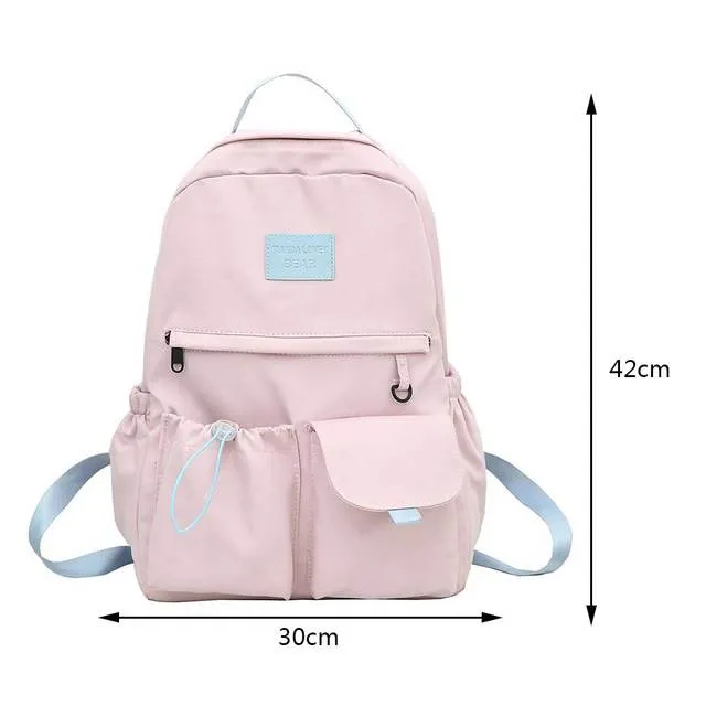 Zaino scolastico grande capacità, zaino da viaggio per studenti universitari, semplice zaino in nylon con tracolla, per ragazzi e ragazze, con cerniera._voghion.com