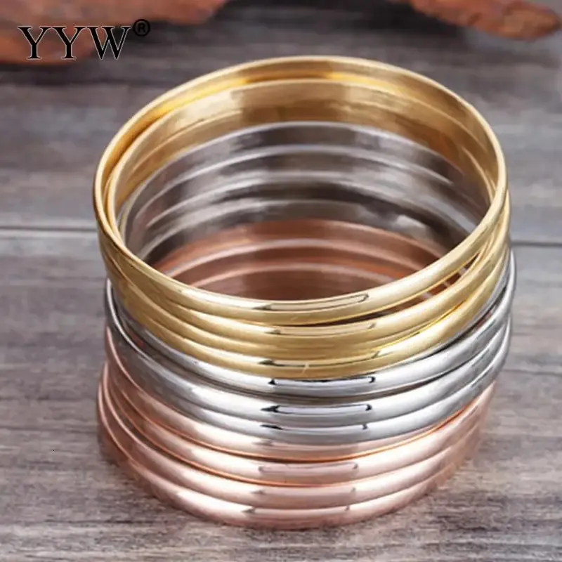 Set di bracciali rigidi in acciaio inossidabile oro e rosé donna_voghion.com