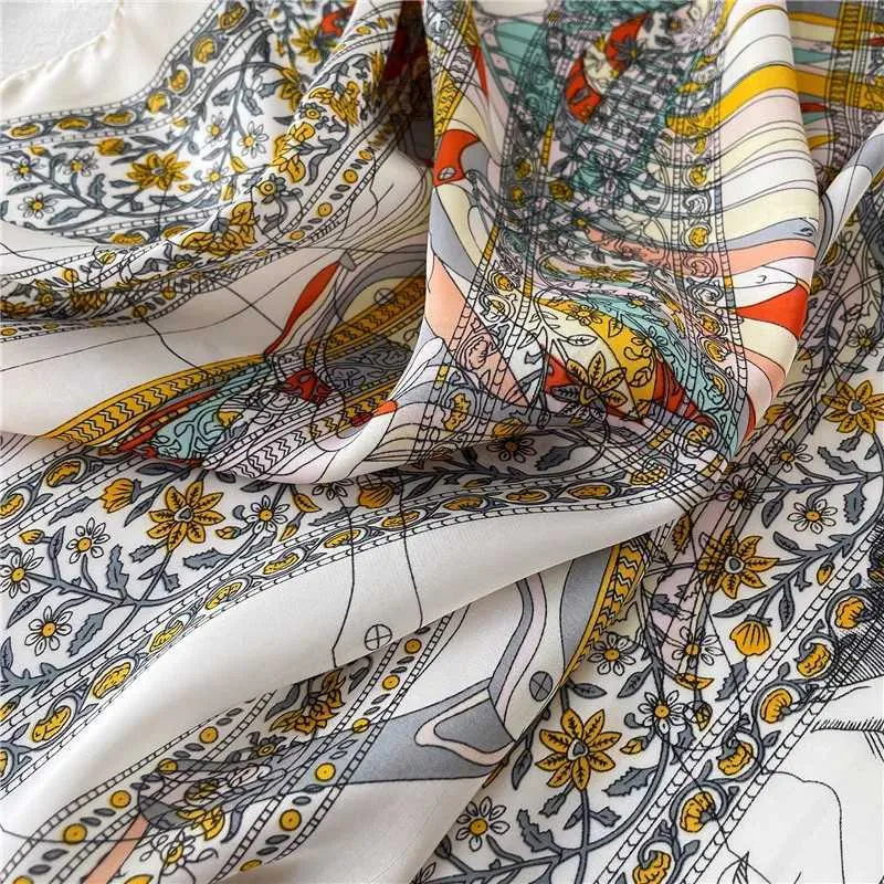 2025 Seidenschal Print Kopftuch Katze Haar Wrap Halstuch Weibliche Satin Quadrat Schal Für Frauen Stirnband Foulard Hijab_voghion.com