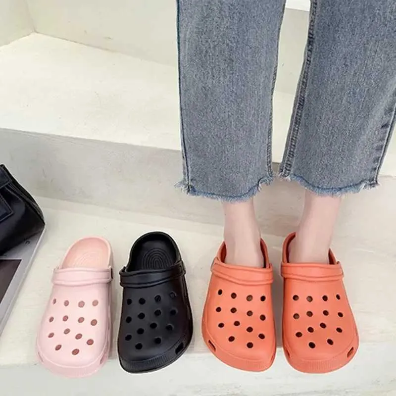 Módní nepromokavé pantofle pro ženy, letní venkovní pantofle, měkká podrážka, zahradní boty, vnitřní kojící dřeváky, sandály S60711_voghion.com