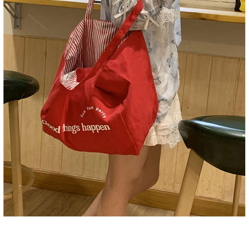 Borsa da viaggio da donna in tela con tracolla a righe laterali, grande capacità e motivo testurizzato, stile college._voghion.com
