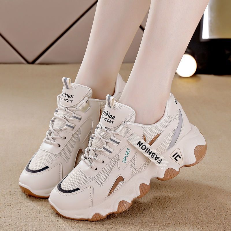 Women' Dad Sneaker In Trend 2025 Spring New Thick-Soled Height-Increaing White Caual Breathable Ladie' Sport_voghion.com