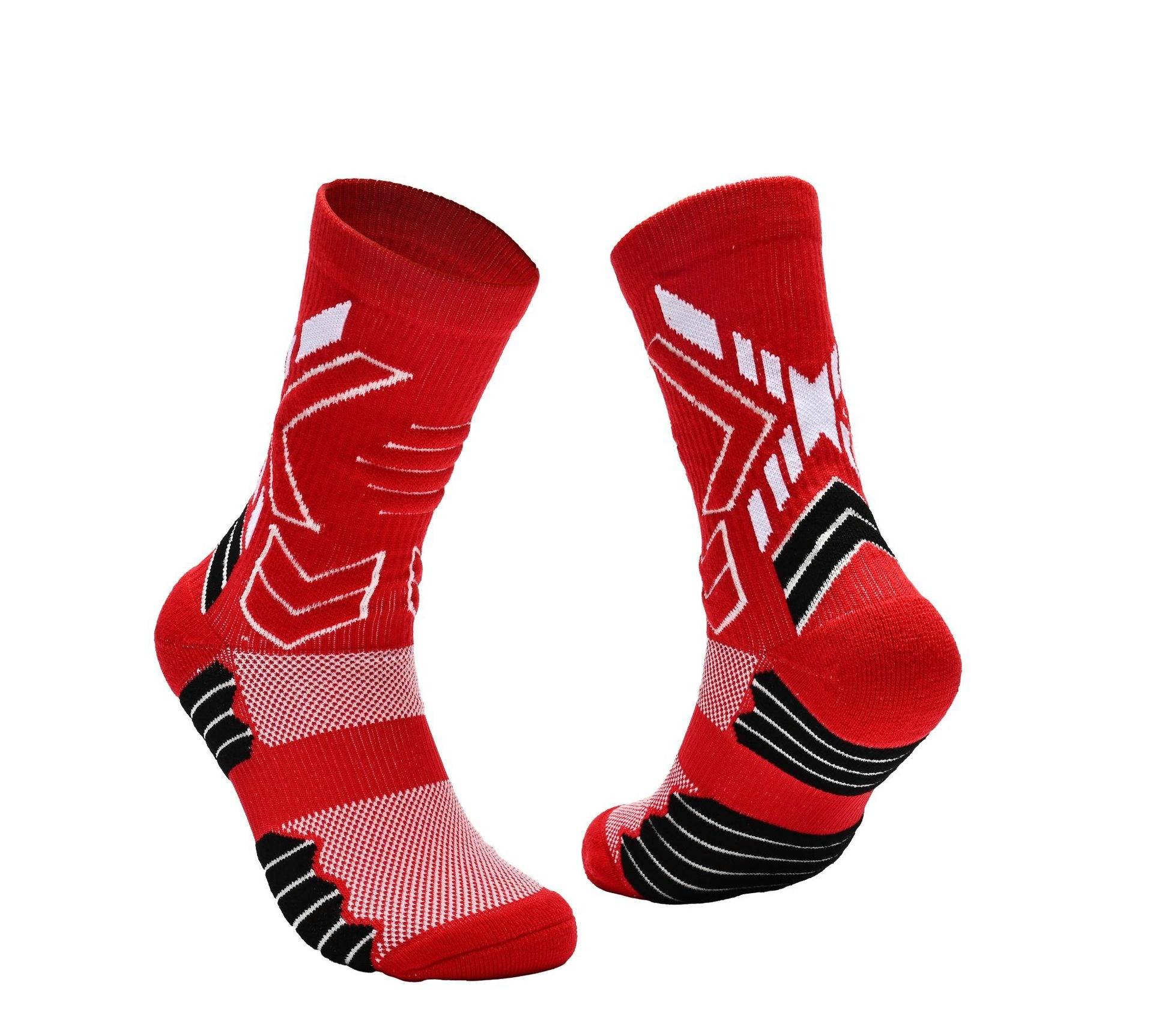 Breathable Cushioned Football Socks For Men & Youth - Moisture-Wicking Training Socks For Soccer, Basketball - White, Black, Red, Neon Green, Orange_voghion.com