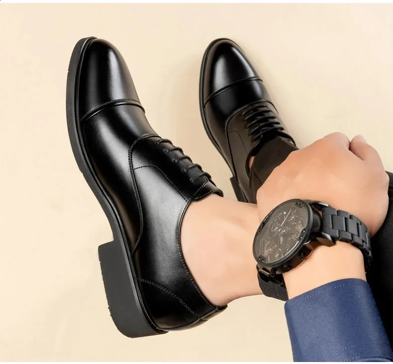 Größer werdende Schuhe für Männer, die größer werden, 6 cm, unsichtbare Einlegesohle für den täglichen Gebrauch, erhöhte Hochzeits-Oxfords für Herren_voghion.com