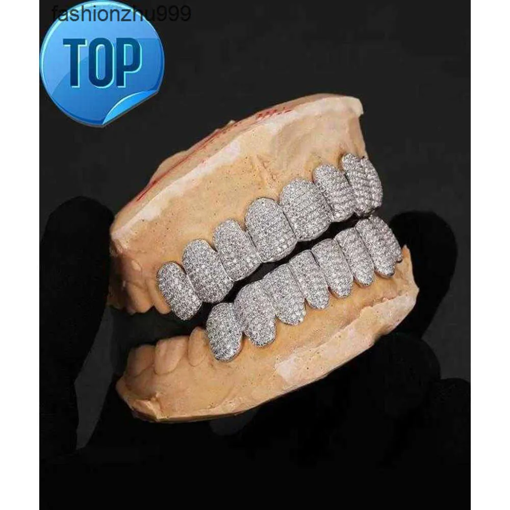 mouth Grills Exclusive Customization Moissanite Teeth Grillz Iced Out Hop Sier Decorative Braces Real Dia Bg Tooth_voghion.com