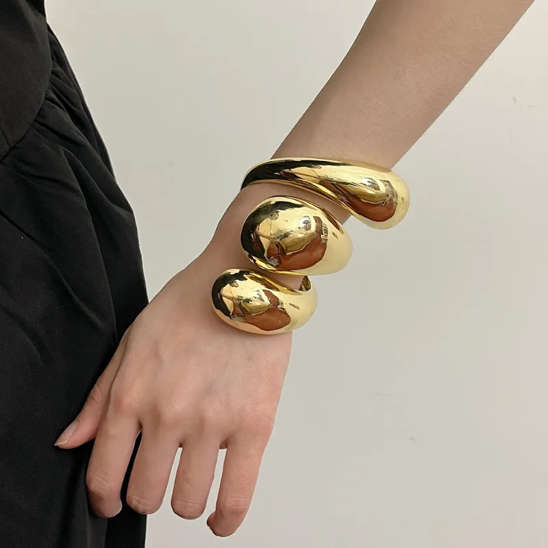 Bangle Draweye Irregular Geometric Bracelet For Women Vintage Hiphop Punk Style Bangles Jewelry Exaggerated Simple_voghion.com