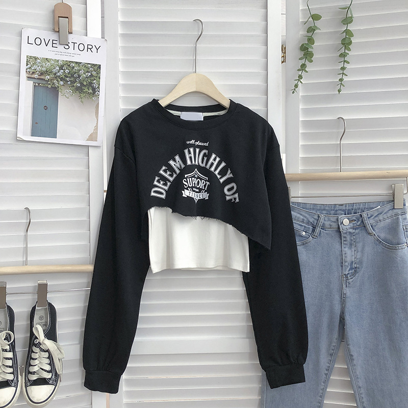 Sudadera de algodón para mujer corte holgado primavera otoño_voghion.com
