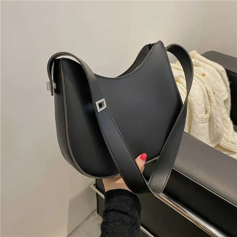 Yogodlns Half-Moon Shoulder Underarm PU Leather Armpit Retro Crossbody Bag Designer Ladies Portable Handbag Totes Purse_voghion.com