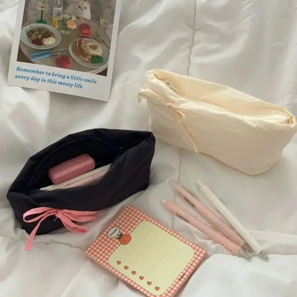 Trousse à crayons à fermeture éclair pour maquillage, trousse de voyage portable pour fournitures scolaires et papeterie_voghion.com