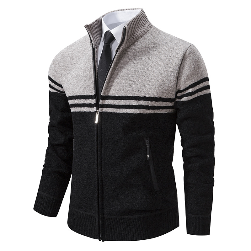 2023 Stand-up Kragen Jackett verdickt Laangärm Moud Pullover Casual Business Cardigan Männermantel Pullover_voghion.com
