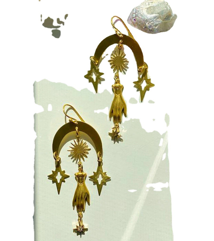 Orecchini Orecchini fatti a mano con luna e stella_voghion.com