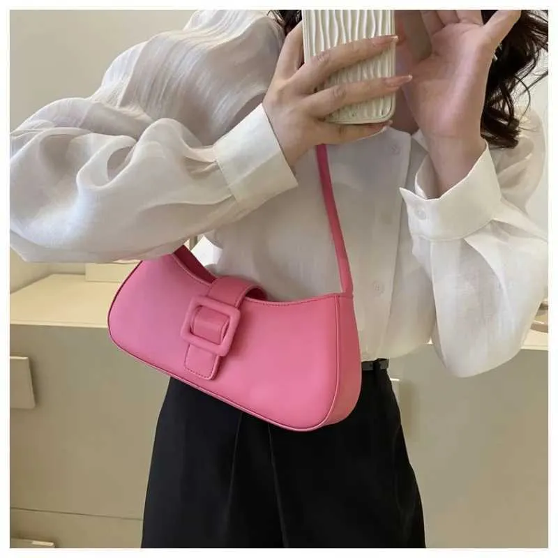 Mode Damen Umhängetasche Einfarbig Leder Quadrat Unterarm Taschen Damen Marke Designer Handtaschen Trendy Crescent_voghion.com