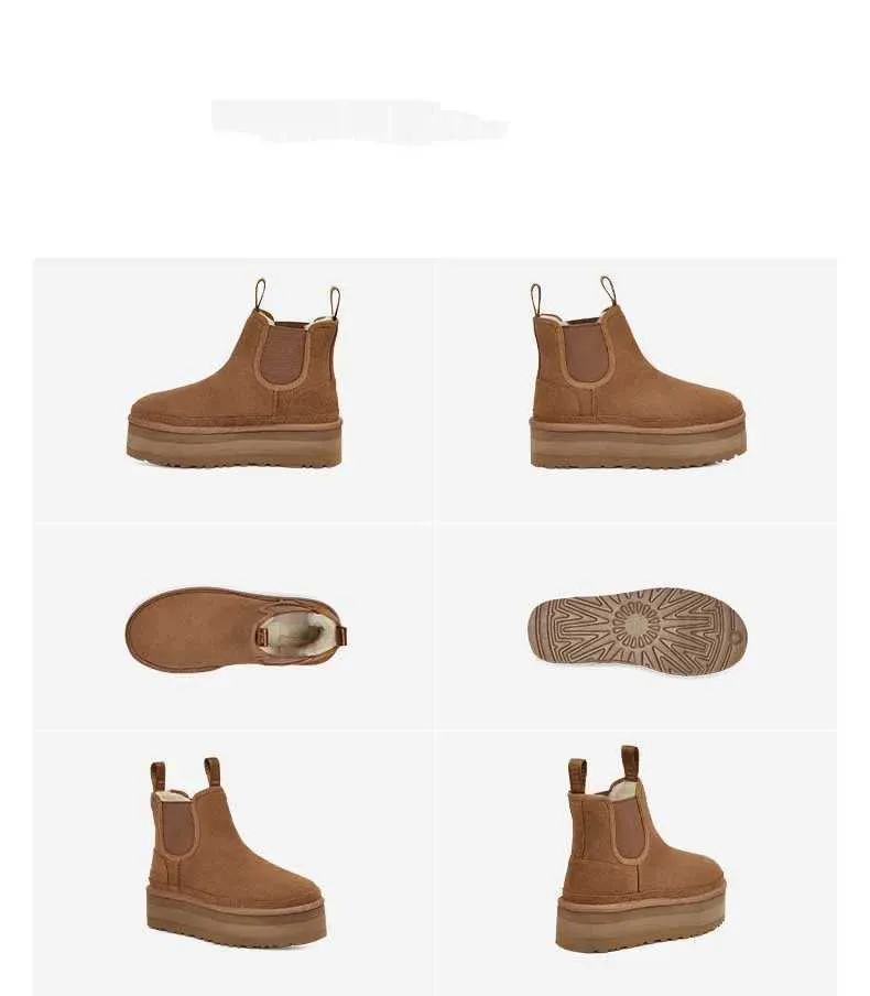 Chaussures plates en daim pour femmes, bottines de neige, plateforme, chaudes, décontractées, nouvelle mode 2025, bottes courtes épaisses en peluche pour femmes XW6.5_voghion.com