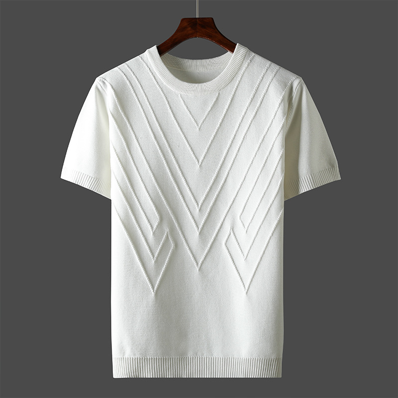 2024 Winter Men's Plus Size Sweater Pullover Slim Fit Solid Color Round Neck Thickened Bottom Sweater_voghion.com