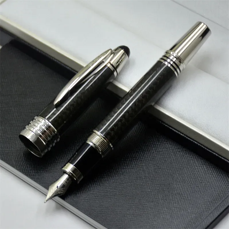 Grousshandel Héichqualitativ John F. Kennedy Schwaarz Kuelefaser Rollerball Kugelschreiwer Füllfedern Schreifbüro Schoulmaterial mat JFK Seriennummer_voghion.com