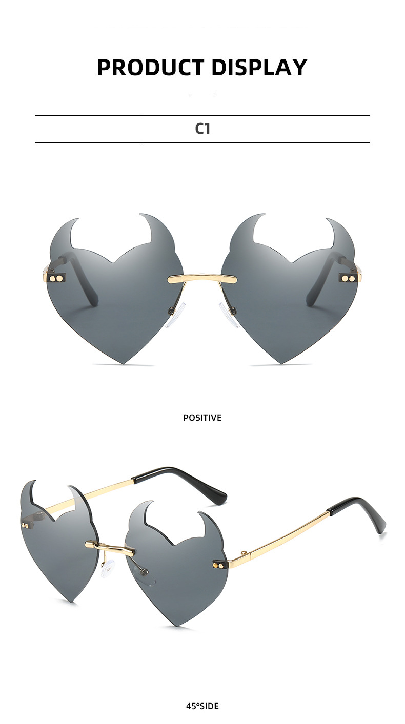 Óculos de sol irregulares sem aro para mulher estilo moda_voghion.com