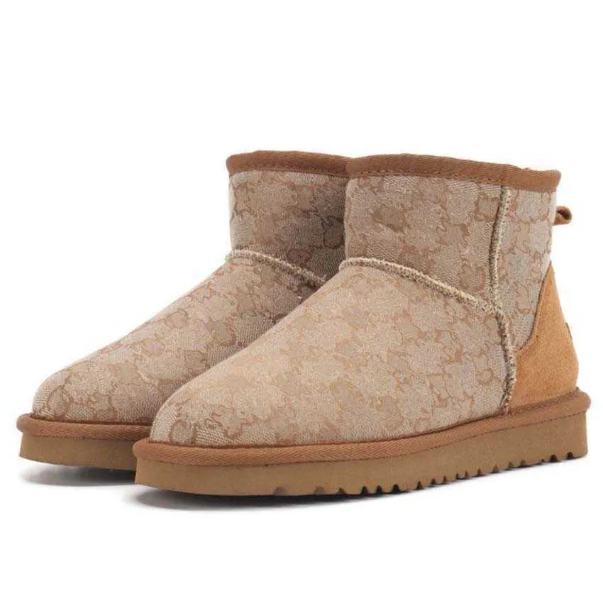 Designer AUS Snow DamesZwarte Enkel Platform Flats Combat Boots Lage Hak Veterschoenen Leren Kettingen Gesp Dames Kinderen_voghion.com