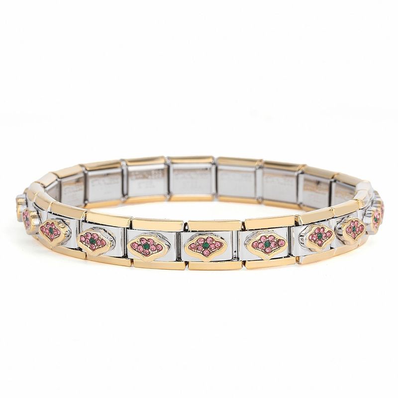 Pulsera DIY con corona de perlas de gallo arcoíris, módulo universal de acero inoxidable de 9 mm, estilo nórdico italiano_voghion.com