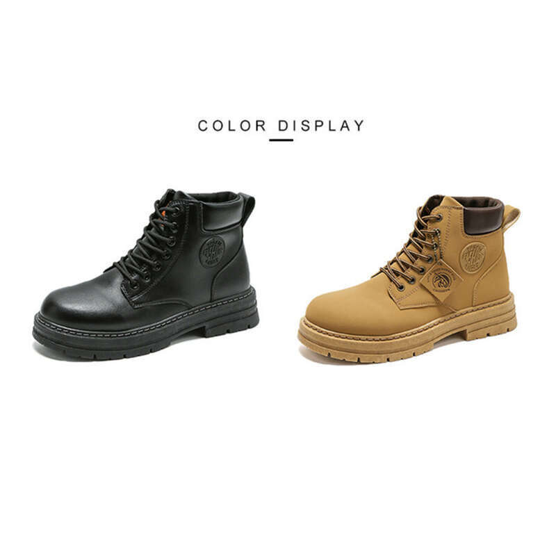 2024 Herbst Neue Atmungsaktive High Top Martin männer Koreanische Ausgabe Vielseitige Anti Rutsch Arbeitskleidung Kurze Stiefel_voghion.com