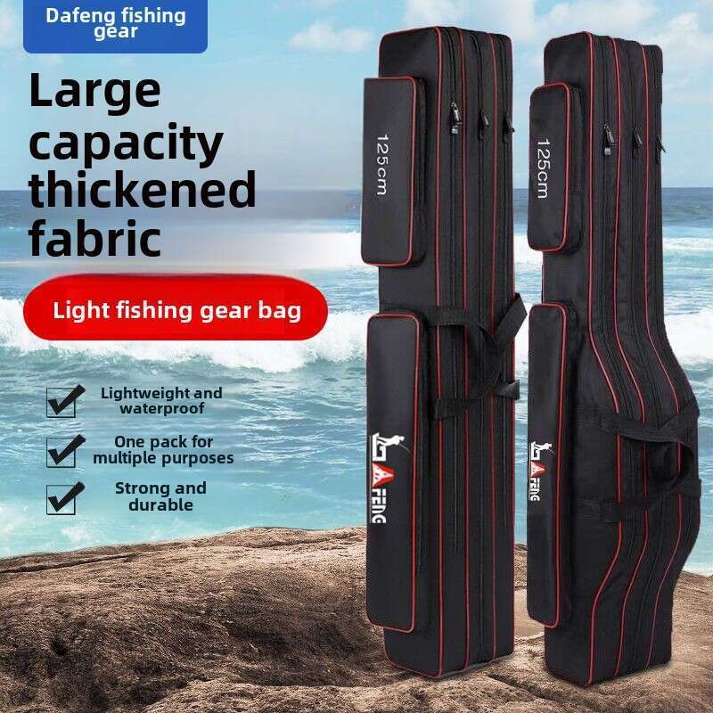 Oferta especial de equipamento à prova d'água e resistente ao desgaste, vara de pesca de lona multifuncional de grande capacidade, vara de 1,25 metros_voghion.com