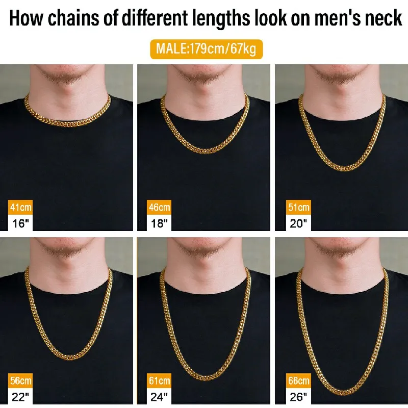 Tennis Chain Necklace With Square And Round Zirconia Stones_voghion.com