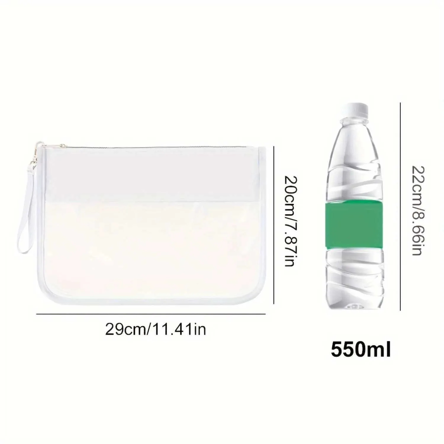 1 organizer da viaggio in PVC impermeabile per il trucco con cerniera, borsa da toilette trasparente, portafoglio e snack Y241023_voghion.com