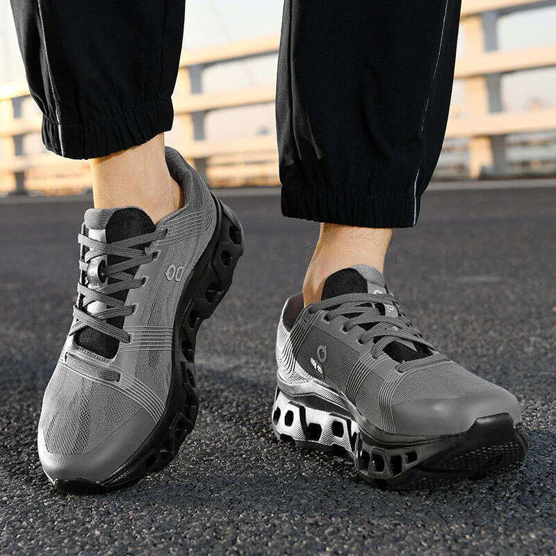Black 2025 Spring New Shock-absorbing Thick Soled Running Sports Dad Mens Shoes Z250121-1_voghion.com